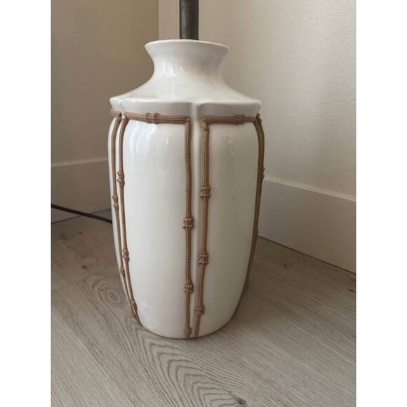 Vintage Hollywood Regency Mid Century Palm Beach Faux Bamboo Icing Lamp - Picture 3 of 5